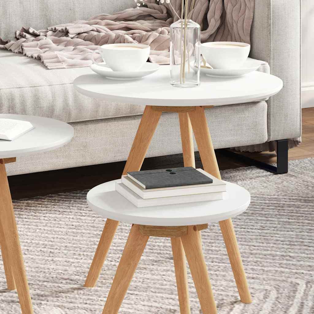 vidaXL Couchtisch 3 pcs Braun Massivholz aus Walnuss