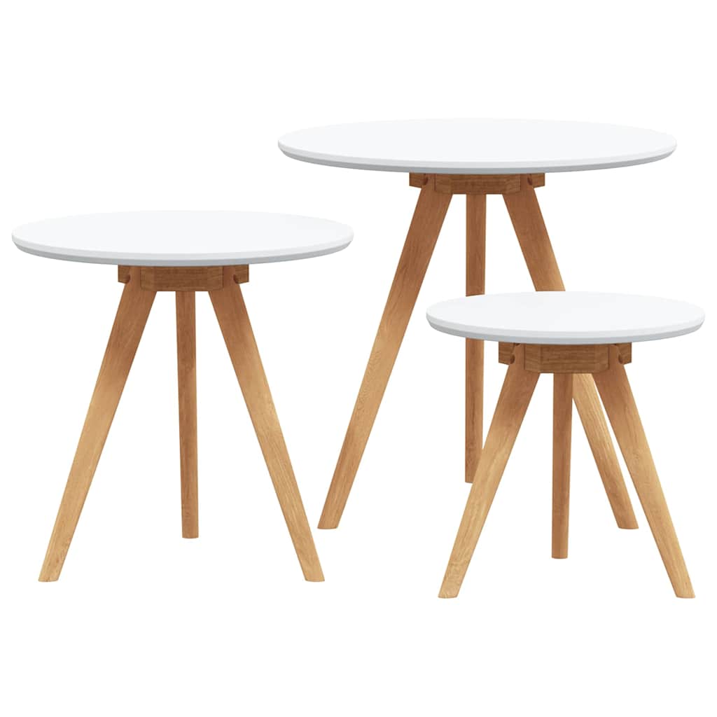 vidaXL Couchtisch 3 pcs Braun Massivholz aus Walnuss