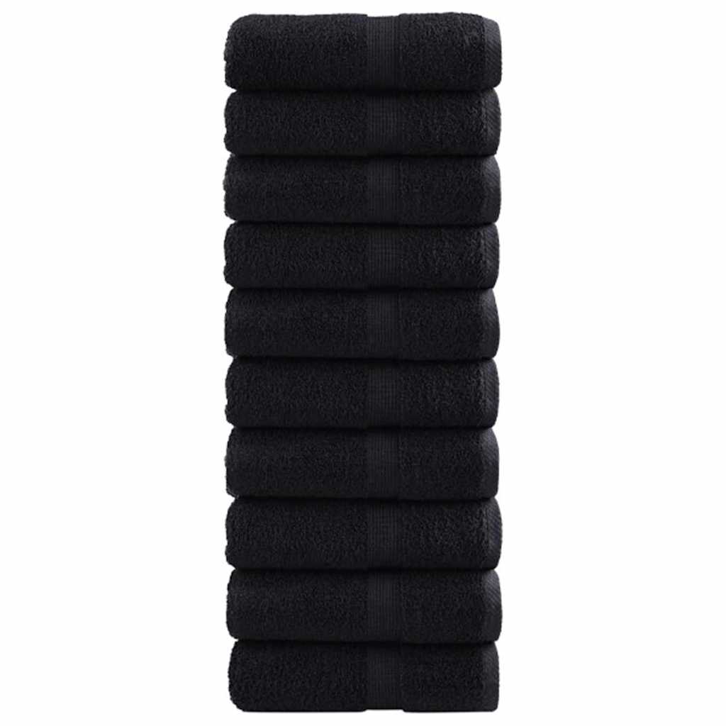 vidaXL Gästetuch SOLUND 50 pcs Schwarz 30 x 30 cm 550 gsm