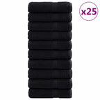vidaXL Gästetuch SOLUND 25 pcs Schwarz 70 x 140 cm 550 gsm
