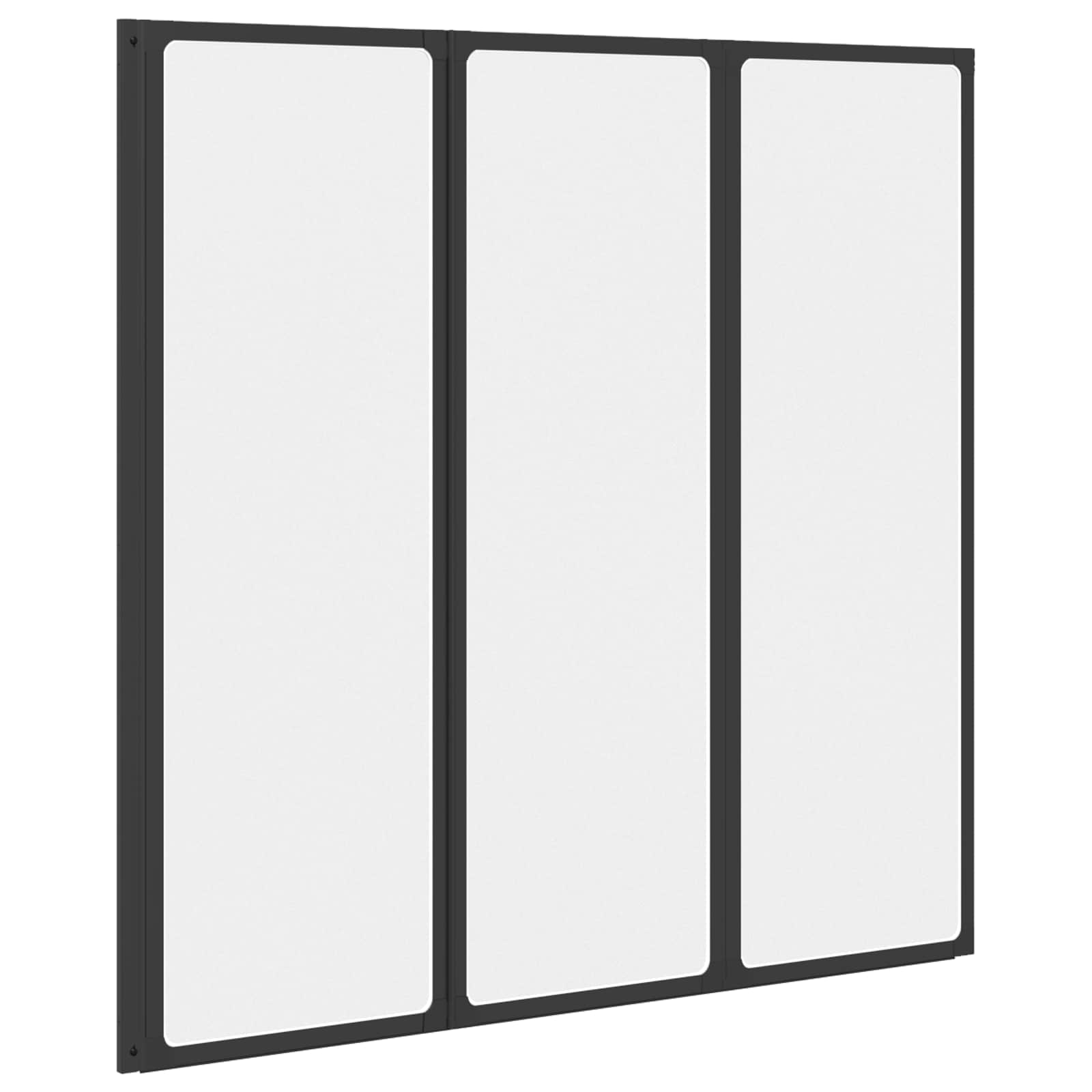 vidaXL Duschwand Schwarz 120 x 2 x 117 cm Aluminium und PP