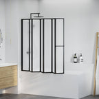 vidaXL Duschwand Schwarz 168 x 140 cm Aluminium