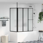 vidaXL Duschwand Schwarz 168 x 140 cm Aluminium