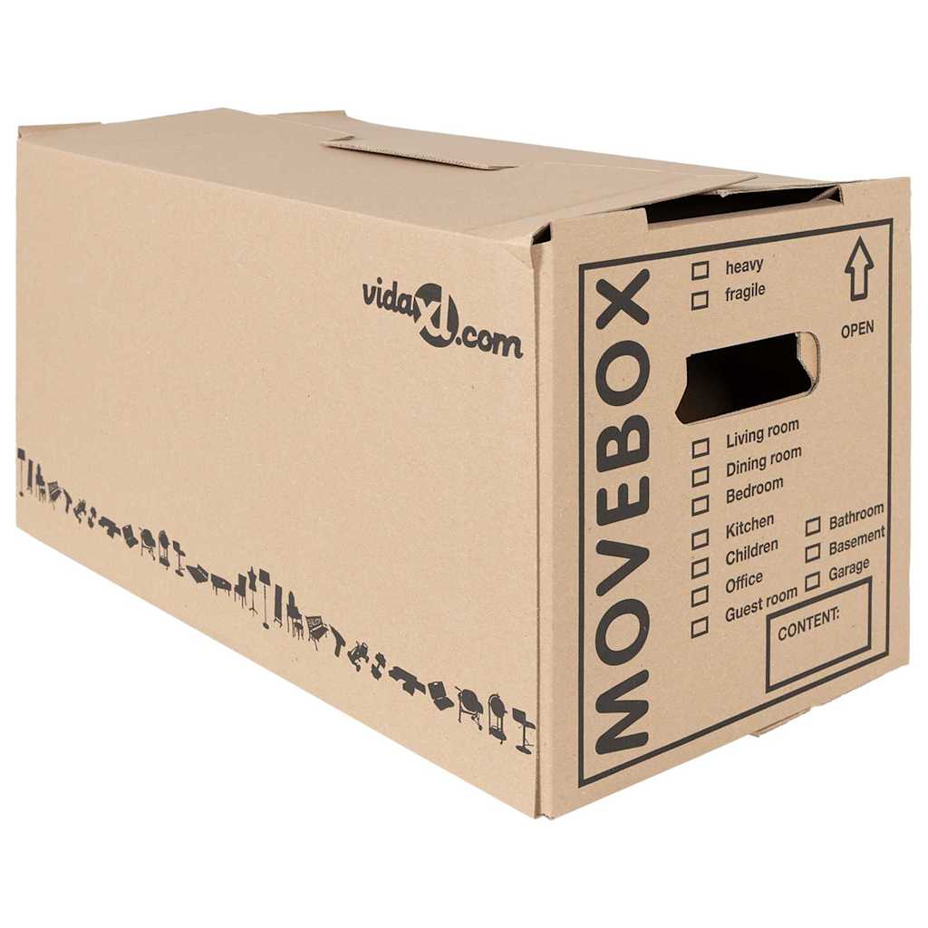 vidaXL Umzugsbox mit Speicher 20 pcs Natur 59 x 31,5 x 31,5 cm Karton