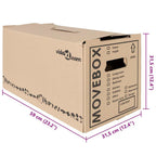 vidaXL Umzugsbox mit Speicher 20 pcs Natur 59 x 31,5 x 31,5 cm Karton