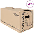 vidaXL Umzugsbox mit Speicher 20 pcs Natur 59 x 31,5 x 31,5 cm Karton