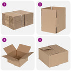 vidaXL Faltbox mit Speicher 50 pcs Natur 15 x 15 x 8 cm Karton