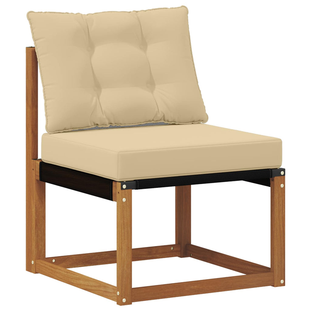 vidaXL Outdoor-Sofagarnitur 9 pcs Natur und Beige Massivholz Akazie