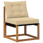 vidaXL Outdoor-Sofagarnitur 9 pcs Natur und Beige Massivholz Akazie