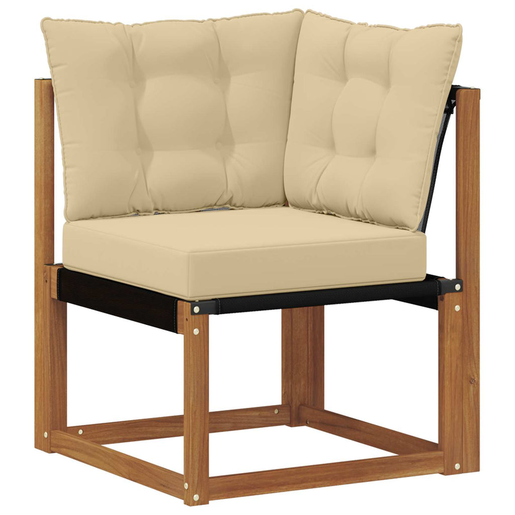 vidaXL Outdoor-Sofagarnitur 9 pcs Natur und Beige Massivholz Akazie