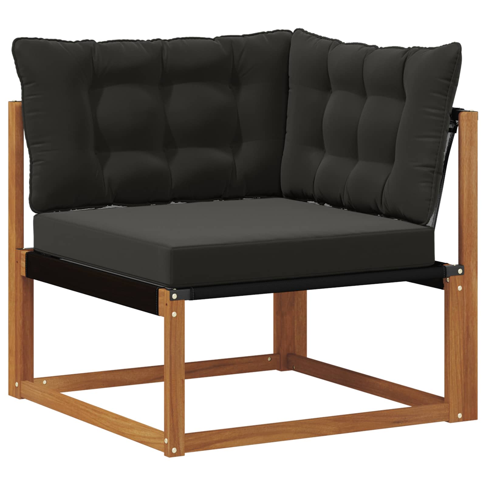 vidaXL Outdoor-Sofagarnitur mit Kissen 19 pcs Natürlich und Schwarz