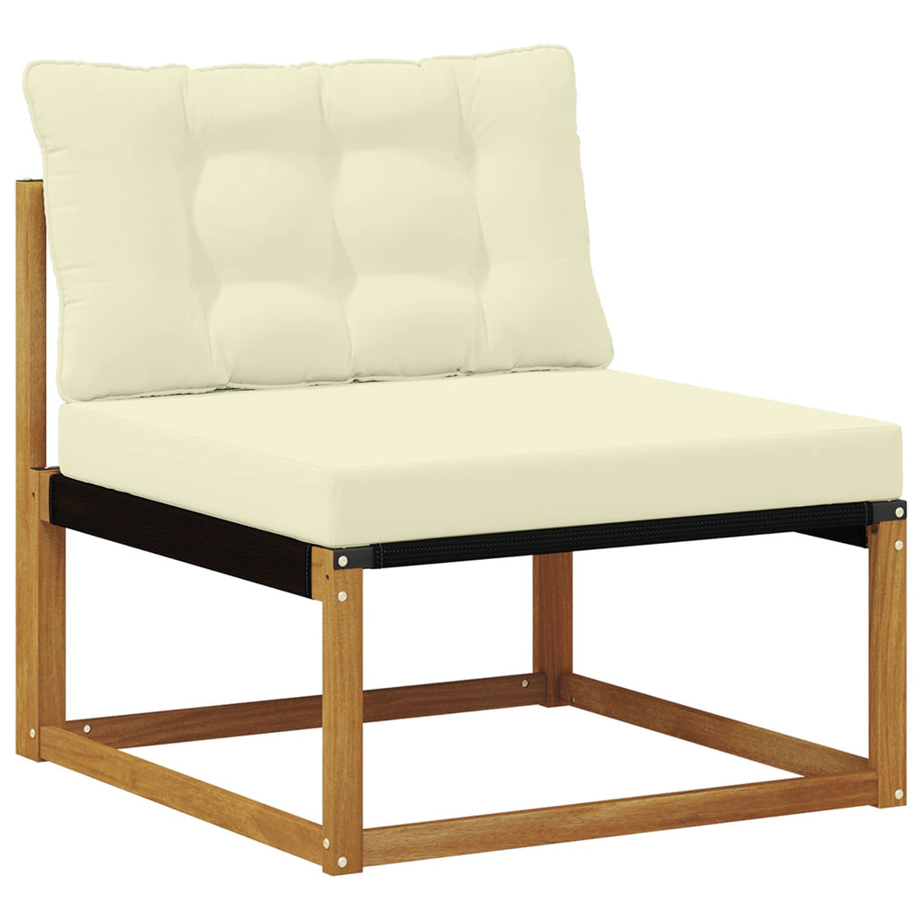 vidaXL Outdoor-Sofagarnitur 22 pcs Natur und Creme Massivholz Akazie
