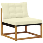 vidaXL Outdoor-Sofagarnitur 22 pcs Natur und Creme Massivholz Akazie