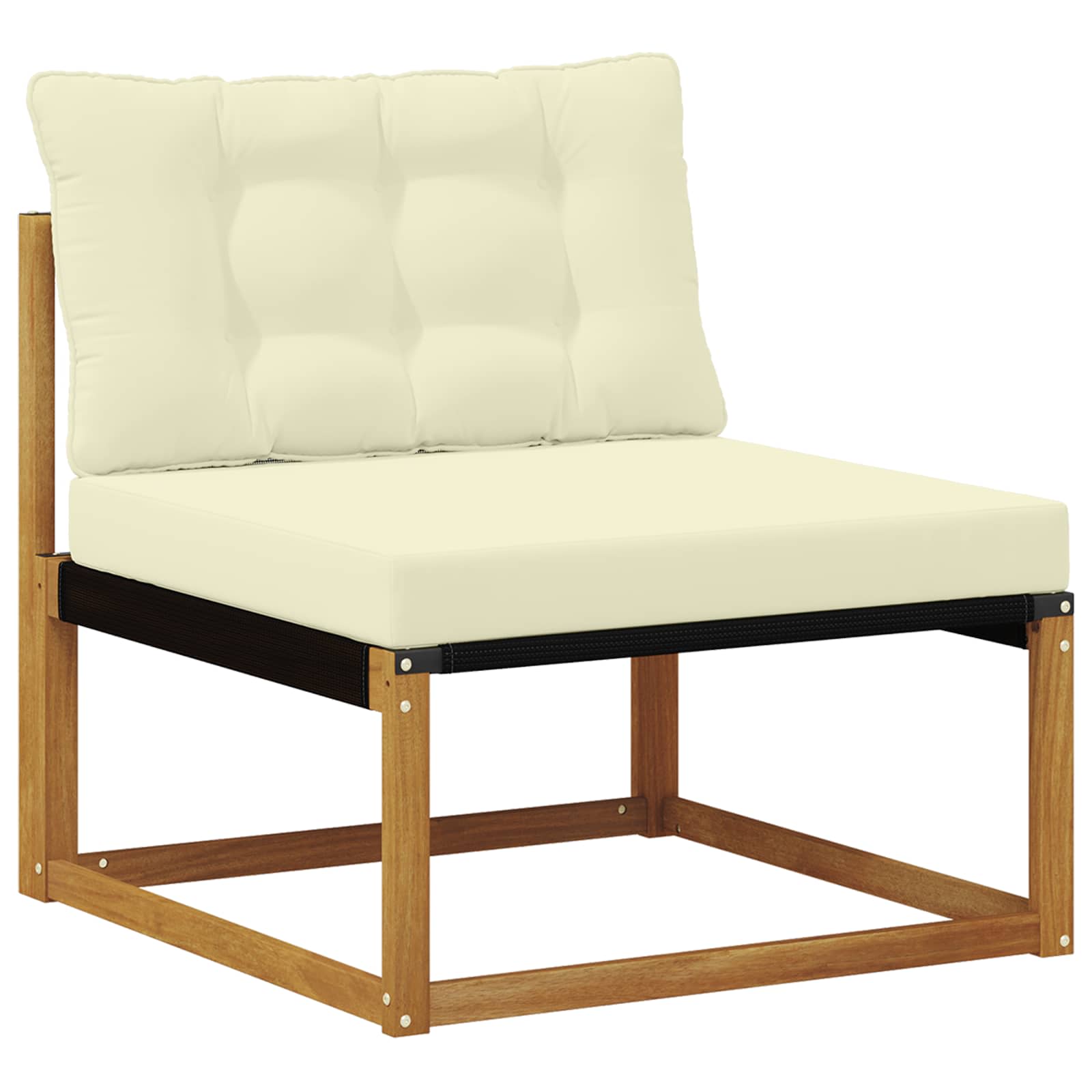 vidaXL Outdoor-Sofagarnitur 22 pcs Natur und Creme Massivholz Akazie