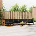 vidaXL Outdoor-Sofagarnitur mit Kissen 22 pcs Natürlich und Schwarz