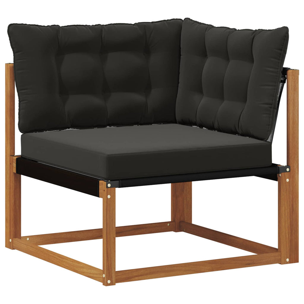 vidaXL Outdoor-Sofagarnitur mit Kissen 22 pcs Natürlich und Schwarz