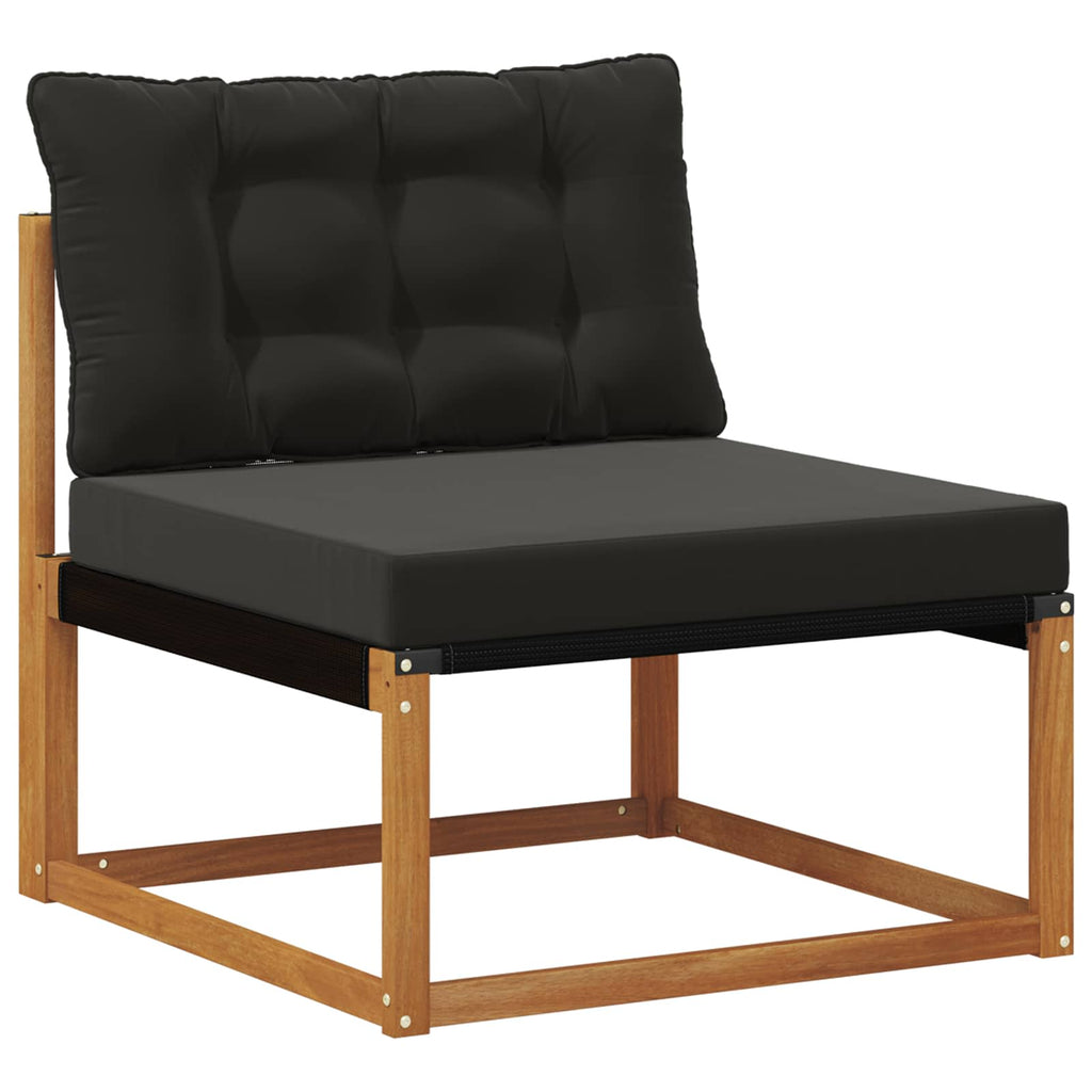 vidaXL Outdoor-Sofagarnitur mit Kissen 22 pcs Natürlich und Schwarz