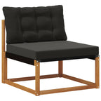 vidaXL Outdoor-Sofagarnitur mit Kissen 22 pcs Natürlich und Schwarz