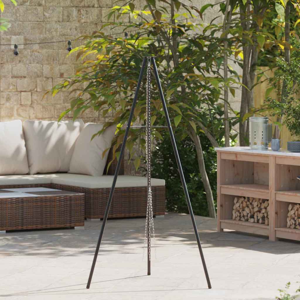 vidaXL Lagerfeuer Stativ Schwarz 92 x 92 x 151,5 cm Stahl