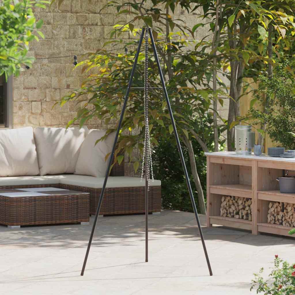 vidaXL Lagerfeuer Stativ Schwarz 92 x 92 x 151,5 cm Stahl