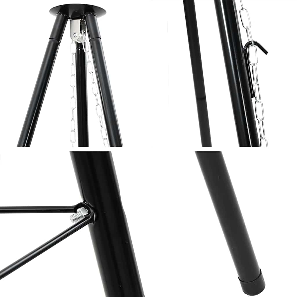 vidaXL Lagerfeuer Stativ 2 pcs Schwarz Stahl