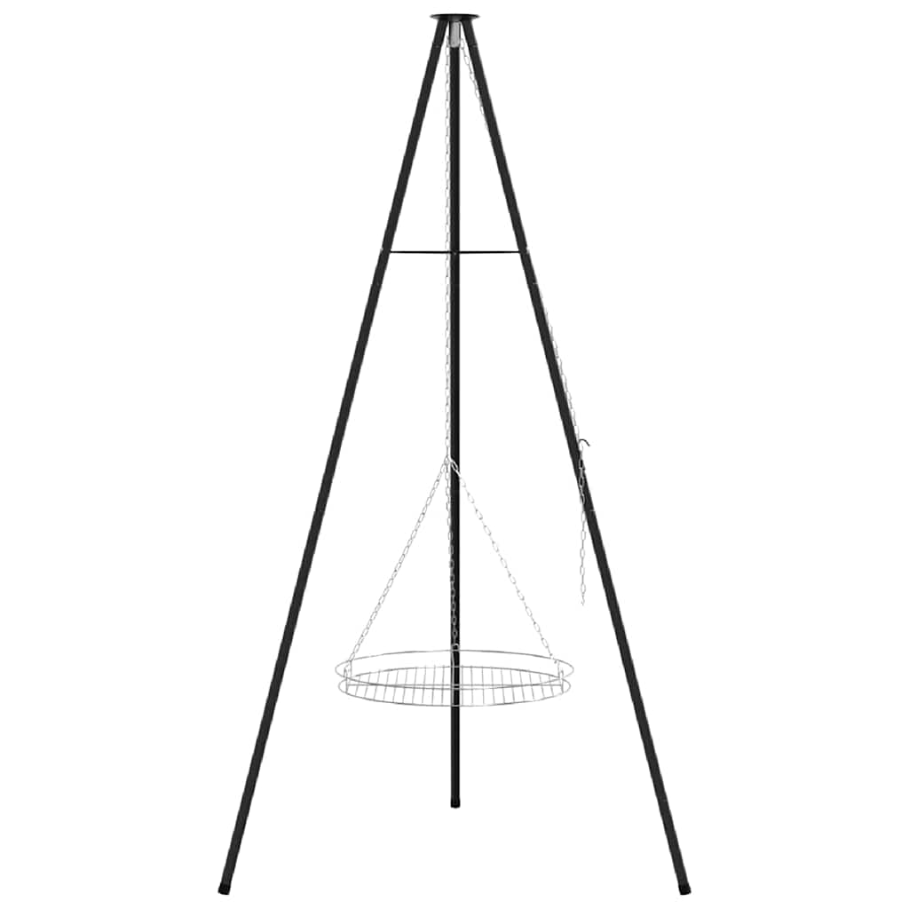 vidaXL Lagerfeuer Stativ 2 pcs Schwarz Stahl