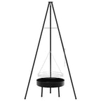vidaXL Lagerfeuer Stativ 3 pcs Schwarz Stahl