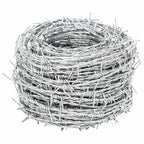vidaXL Stacheldraht Silber 50 m Feuerverzinkt Stahl