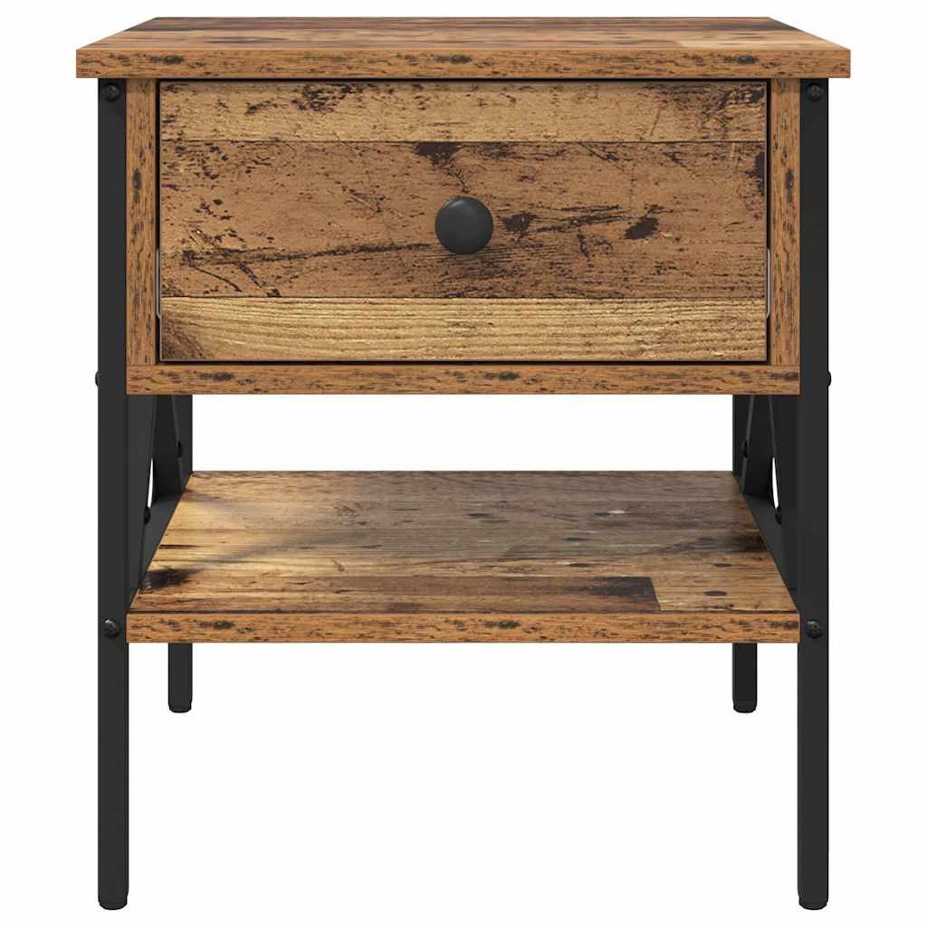 vidaXL Nachttisch Altholz 40 x 42 x 45 cm Schichtholz und Metall