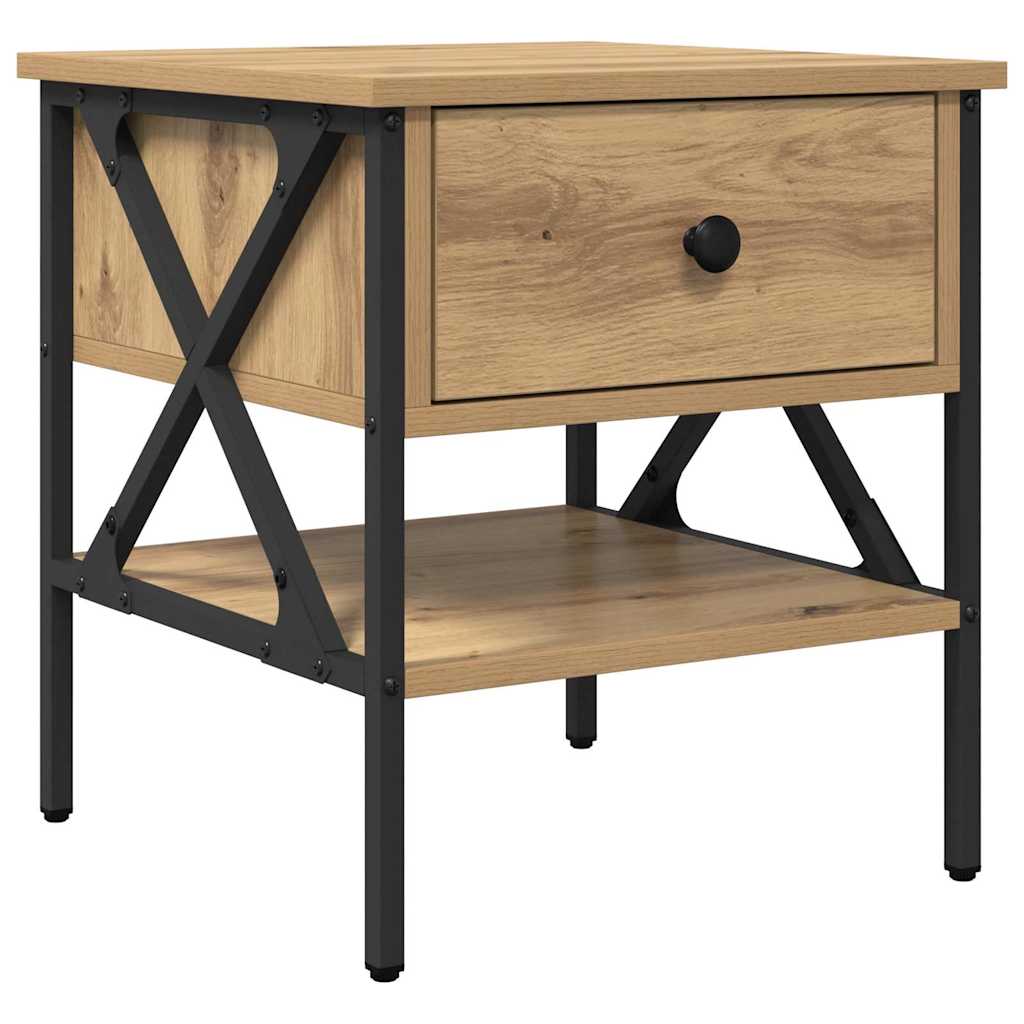 vidaXL Nachttisch Artisan-Eiche 40 x 42 x 45 cm Schichtholz und Metall