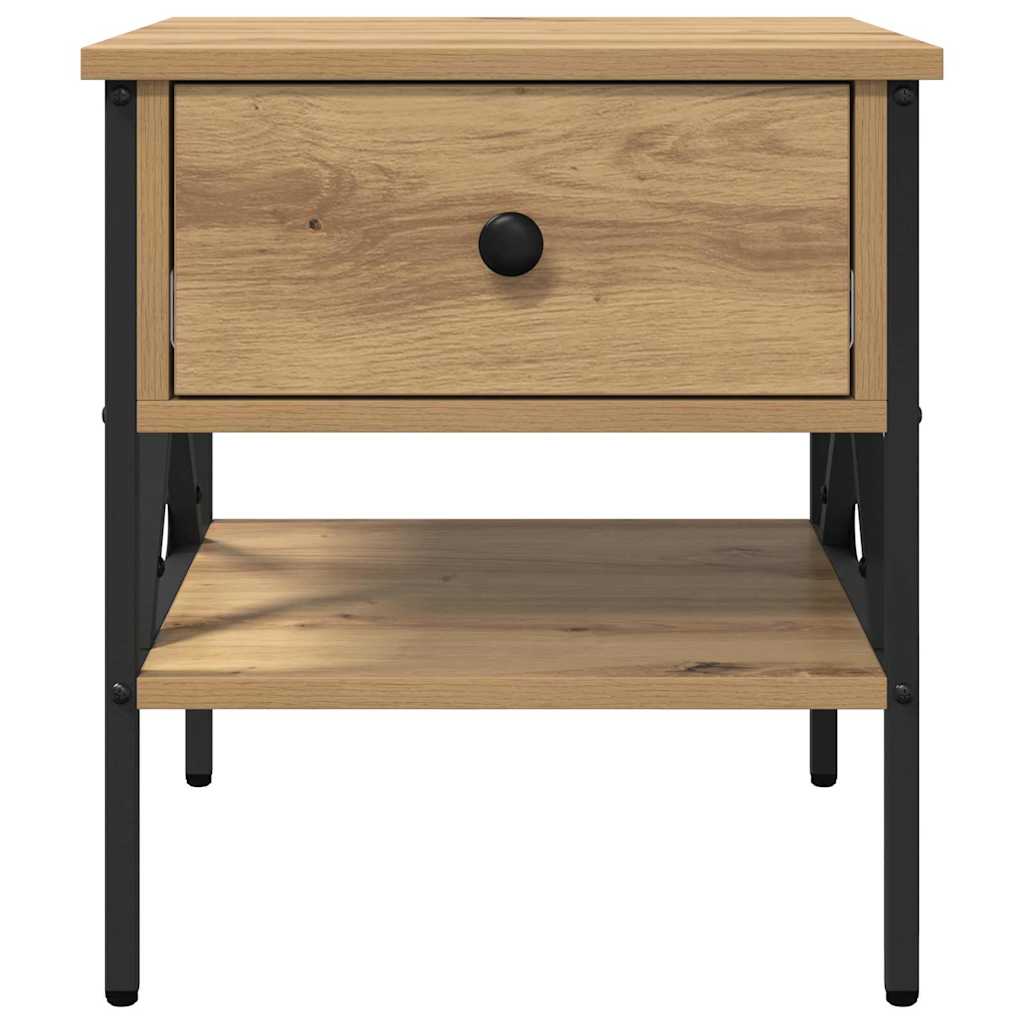 vidaXL Nachttisch Artisan-Eiche 40 x 42 x 45 cm Schichtholz und Metall