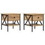 vidaXL Nachttisch mit Schubladen 2 pcs Artisan-Eiche 40 x 42 x 45 cm