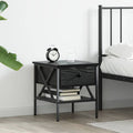 vidaXL Nachttisch mit Schubladen Schwarz Eichen-Optik 40 x 42 x 45 cm