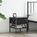 vidaXL Nachttisch mit Schubladen Schwarz Eichen-Optik 40 x 42 x 45 cm