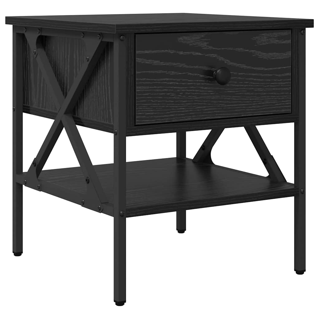 vidaXL Nachttisch mit Schubladen Schwarz Eichen-Optik 40 x 42 x 45 cm