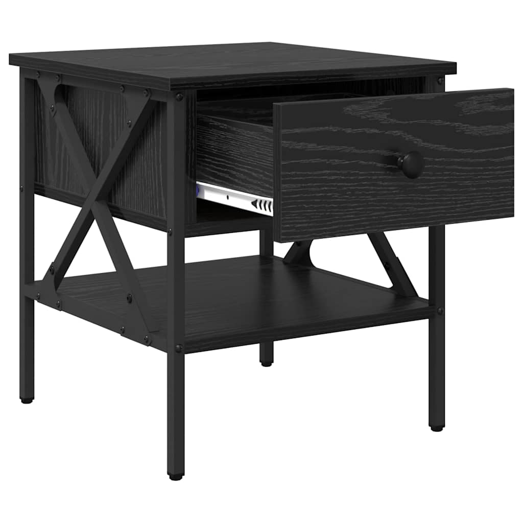 vidaXL Nachttisch mit Schubladen Schwarz Eichen-Optik 40 x 42 x 45 cm
