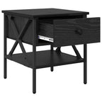 vidaXL Nachttisch mit Schubladen Schwarz Eichen-Optik 40 x 42 x 45 cm