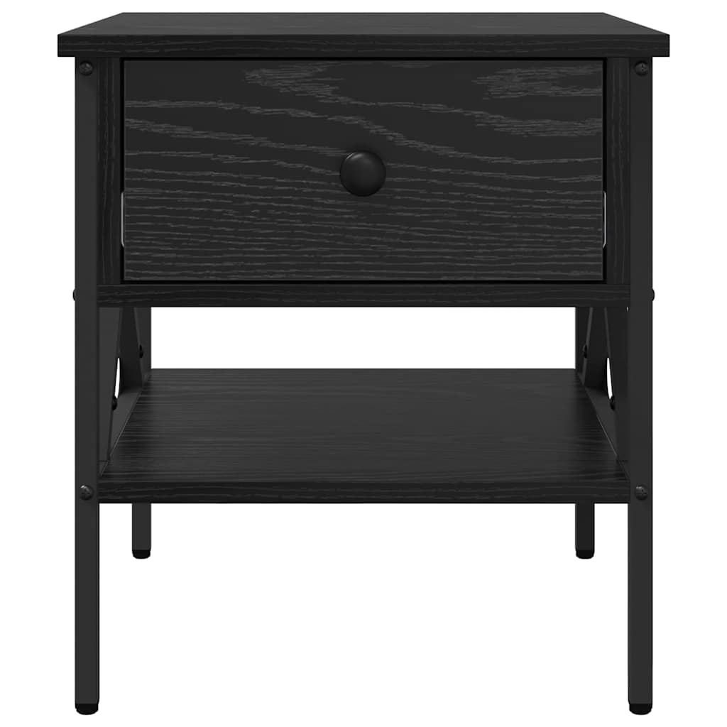 vidaXL Nachttisch mit Schubladen Schwarz Eichen-Optik 40 x 42 x 45 cm
