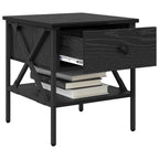vidaXL Nachttisch mit Schubladen Schwarz Eichen-Optik 40 x 42 x 45 cm