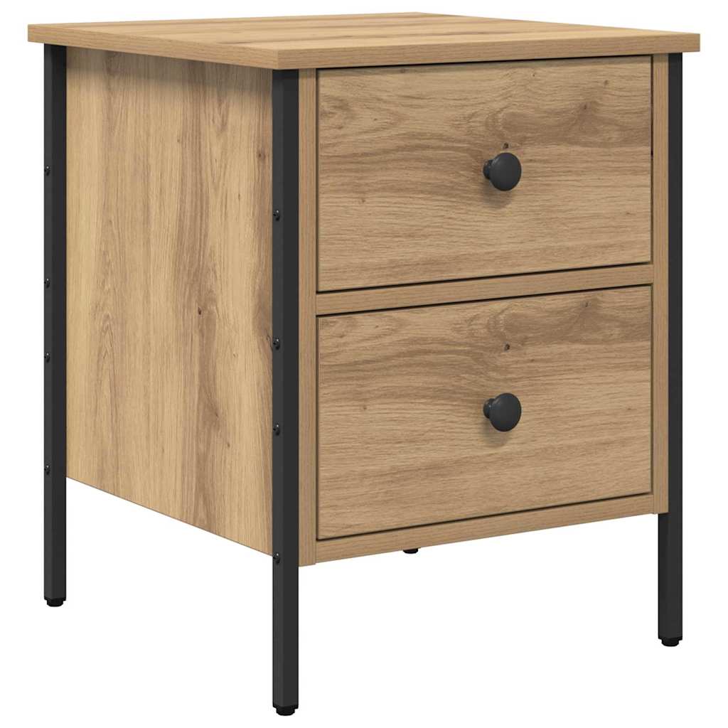 vidaXL Nachttisch mit Schubladen Eiche handwerklich 40 x 42 x 50 cm