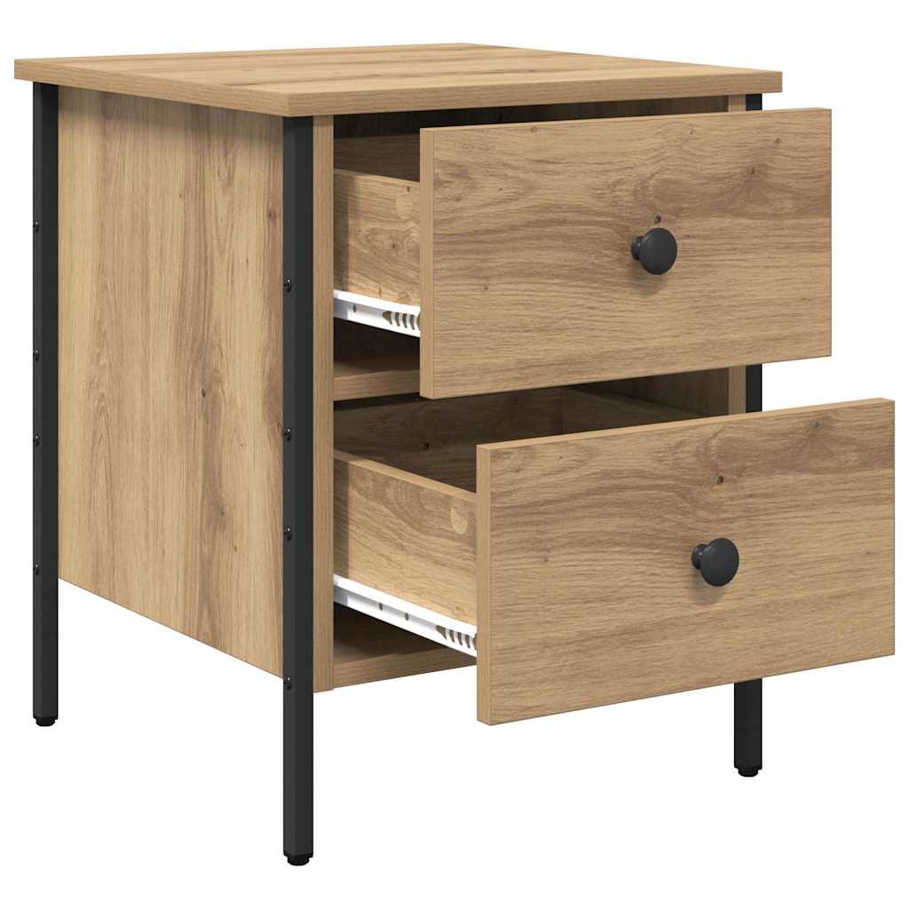 vidaXL Nachttisch mit Schubladen Eiche handwerklich 40 x 42 x 50 cm