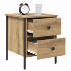 vidaXL Nachttisch mit Schubladen Eiche handwerklich 40 x 42 x 50 cm