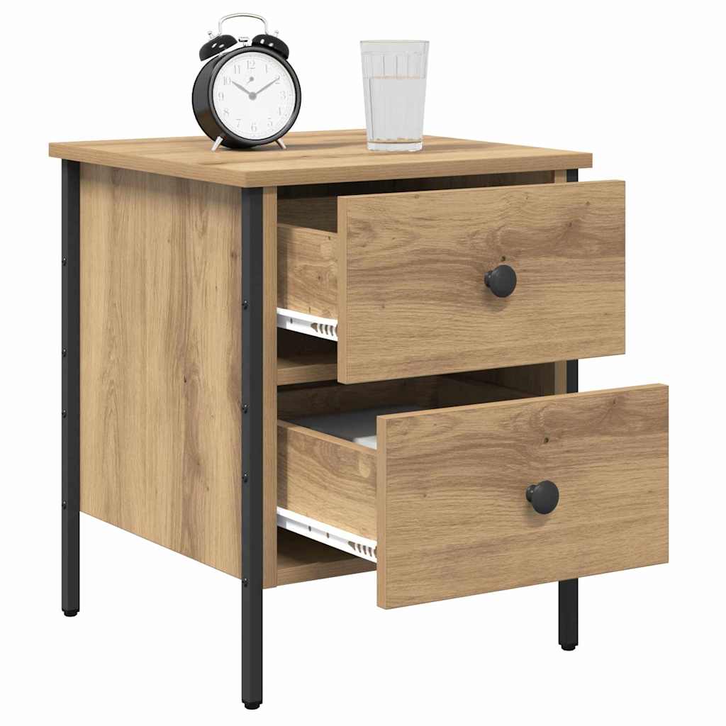 vidaXL Nachttisch mit Schubladen Eiche handwerklich 40 x 42 x 50 cm