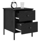 vidaXL Nachttisch mit Schubladen Schwarze Eiche 40 x 42 x 50 cm
