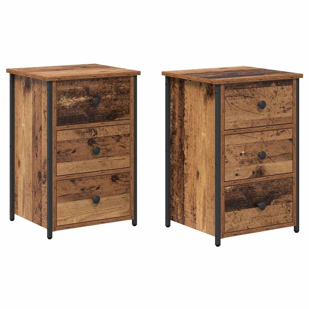 vidaXL Nachttisch mit Schubladen 2 pcs Braun 40 x 36 x 60 cm