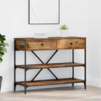 vidaXL Konsolentisch mit Schubladen Braun 100 x 34,5 x 75 cm Holz