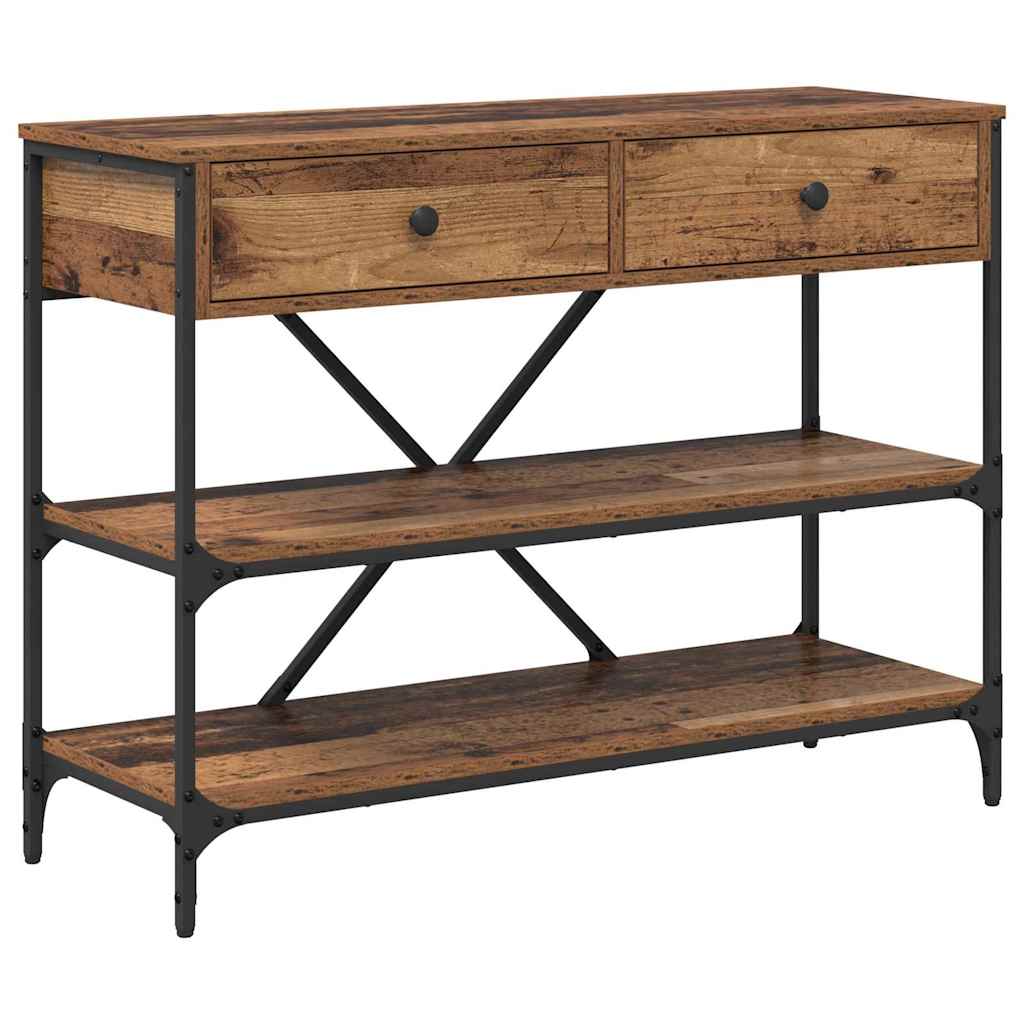 vidaXL Konsolentisch mit Schubladen Braun 100 x 34,5 x 75 cm Holz