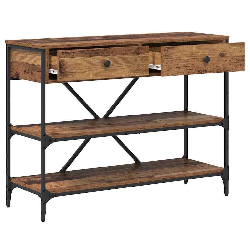 vidaXL Konsolentisch mit Schubladen Braun 100 x 34,5 x 75 cm Holz