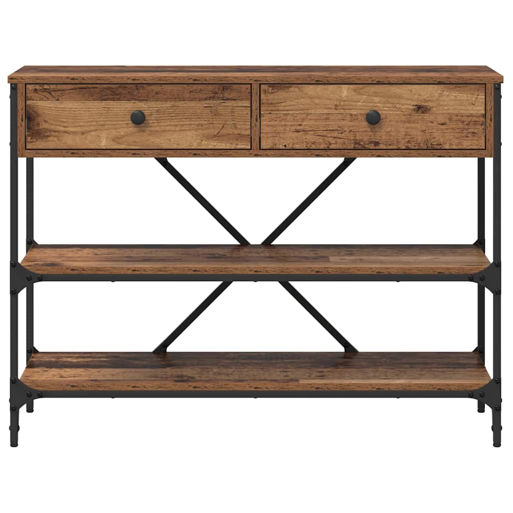 vidaXL Konsolentisch mit Schubladen Braun 100 x 34,5 x 75 cm Holz