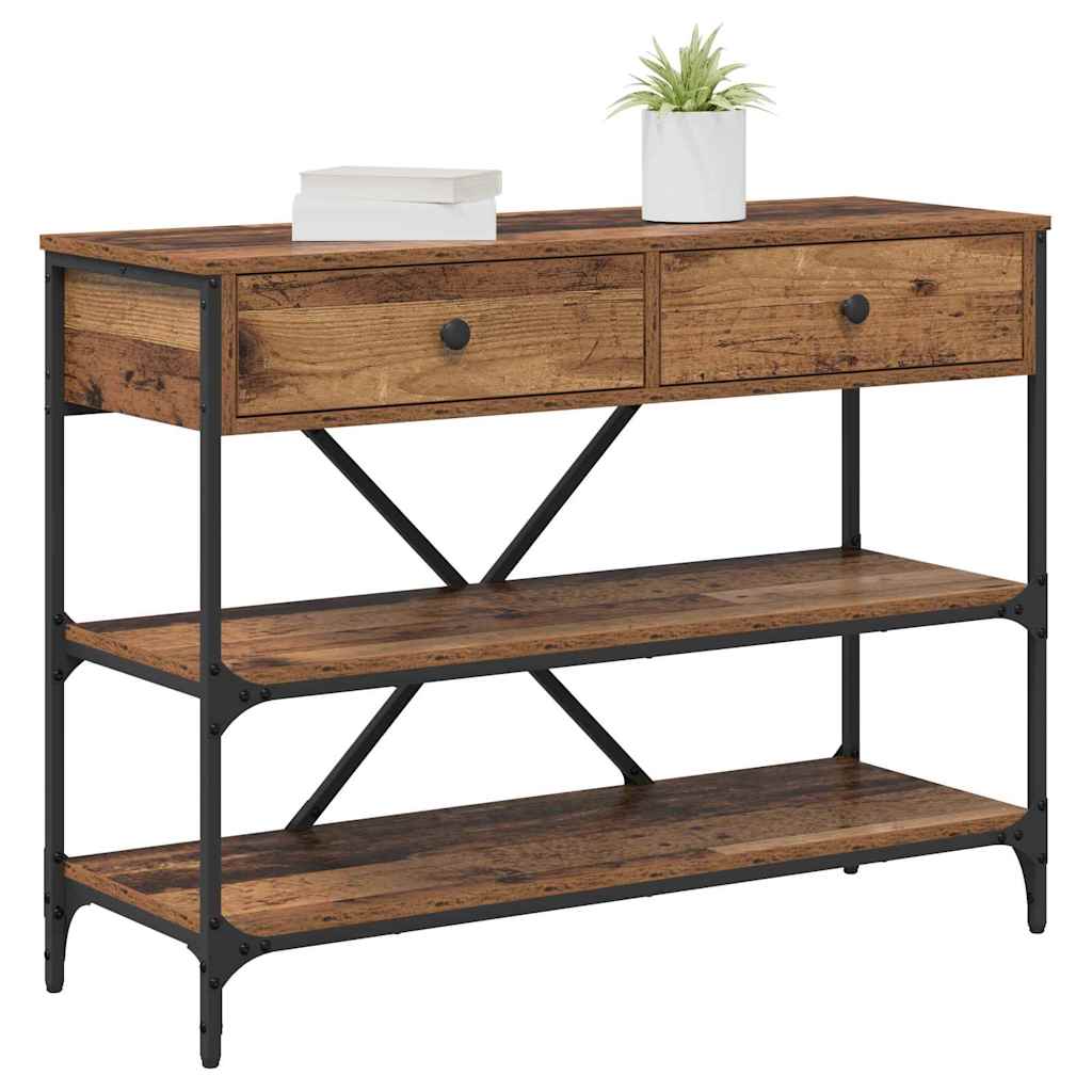 vidaXL Konsolentisch mit Schubladen Braun 100 x 34,5 x 75 cm Holz
